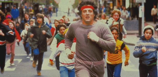 O ator norte-americano Sylvester Stallone em cena do filme "Rocky, um Lutador" (1976) - Divulgação